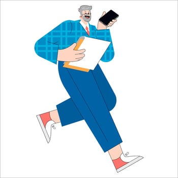 Older Businessman. Flat Illustration vector