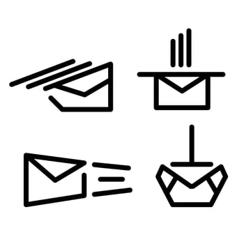 Illustration of sent email icon set vector