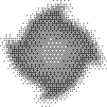 Pixel pattern shape. Textured with bitmap Y2k dither gradient. Retro star with old computer game graphic effect. Halftone grunge illustration png