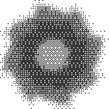 Pixel pattern shape. Textured with bitmap Y2k dither gradient. Retro star with old computer game graphic effect. Halftone grunge illustration png