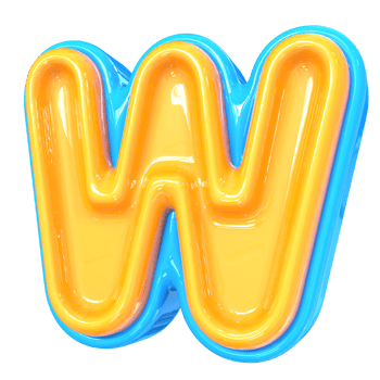 Blue With Yellow Font w 3D Rendering png