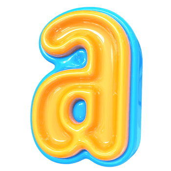 Blue With Yellow Font a 3D Rendering png