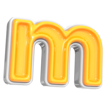 White With Yellow Font m 3D Render png