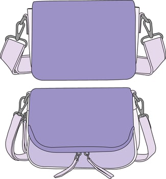 sling bag hand draw illustration, sling bags sport, sling bag handraw flat design, slingbag colorfull vector