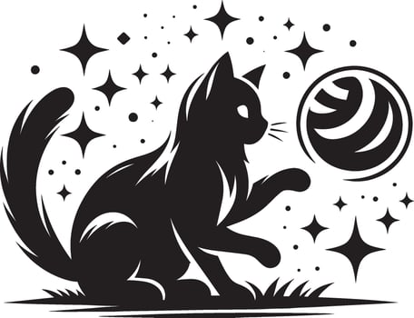Elegant Cat Outline Isolated on White Simple Cat Illustration vector