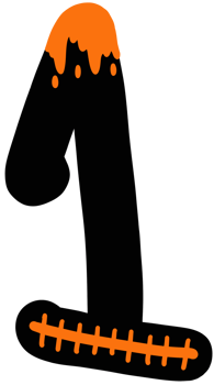 Spooky Bloody Pumpkin Halloween Number 1 png