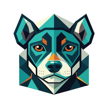 Geometric Dog Head T-Shirt Design vector