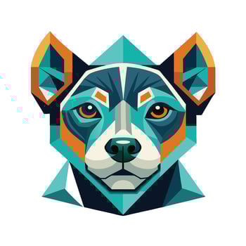 Modern Geometric Dog Face Graphic Tee vector