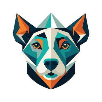 Geometric Abstract Dog Face T-Shirt vector