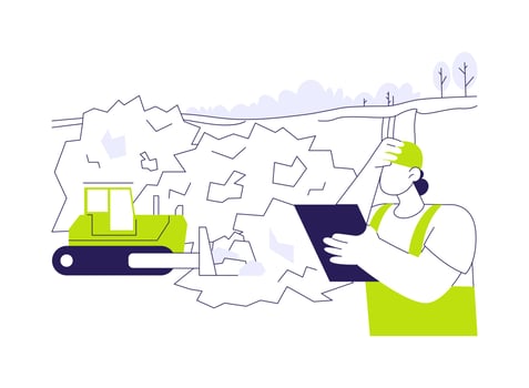 Industrial waste problem abstract concept illustration. vector