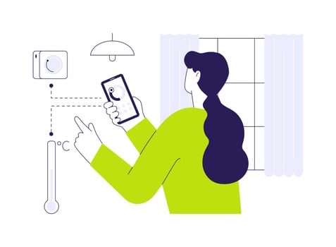 Smart thermostat abstract concept illustration. vector