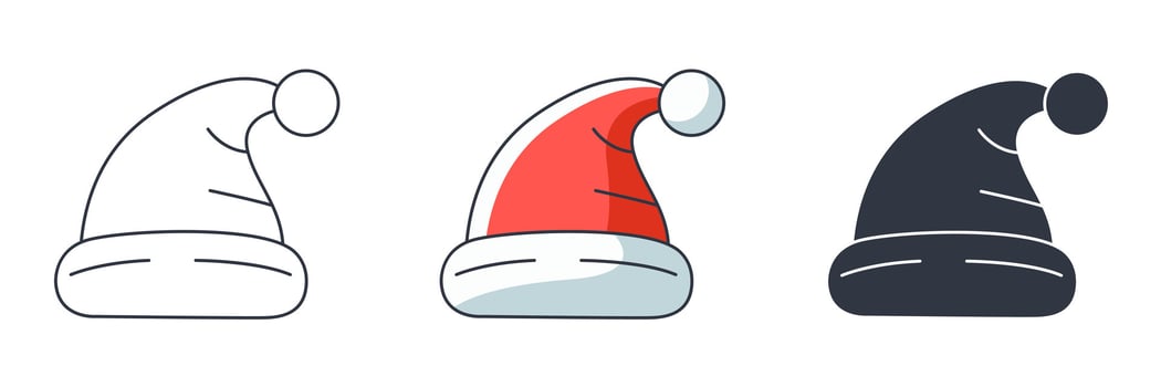 Santa Claus hat icon symbol illustration isolated on white background vector