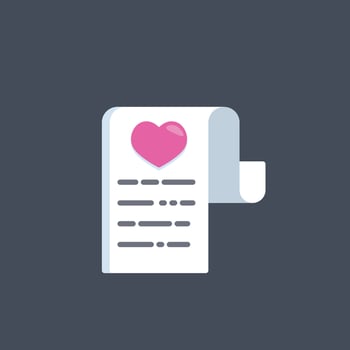 love letter paper in flat design. vector