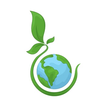 earth with plant vector