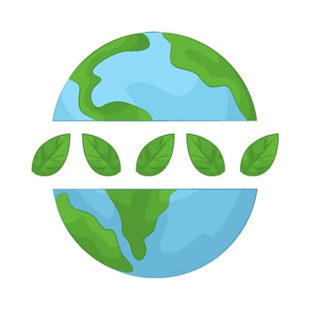 earth with leaf vector