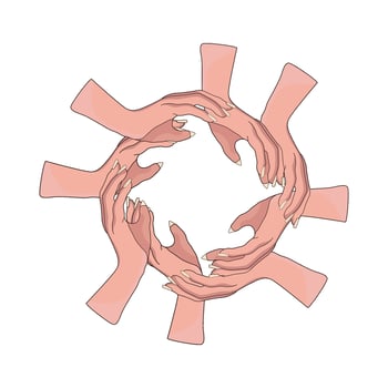 illustration of diversity hands vector