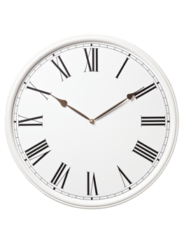 Minimalist White Wall Clock With Roman Numerals And Classic Design Isolated On A Transparent Background png