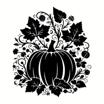 Creative Thanksgiving Pumpkin Silhouette for Custom Apparel Designs vector