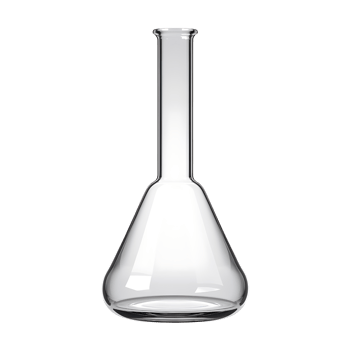 clear glass Erlenmeyer flask on transparent background png