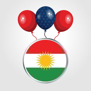 Celebration Iraqi Kurdistan National Flag With Balloons vector