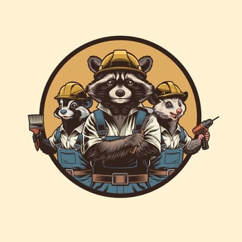 Raccoon mascot design for Home repairment services vector