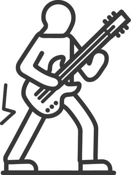 A man playing an electric guitar on a white background vector