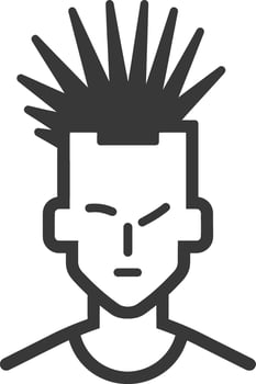 Line Art Illustration of a Person with Spiky Hair vector