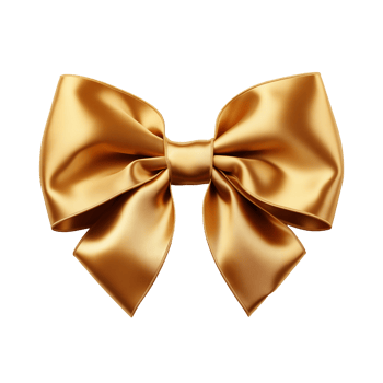 Elegant Gold Satin Ribbon Bow Tied In A Decorative Knot Isolated On Transparent Background png