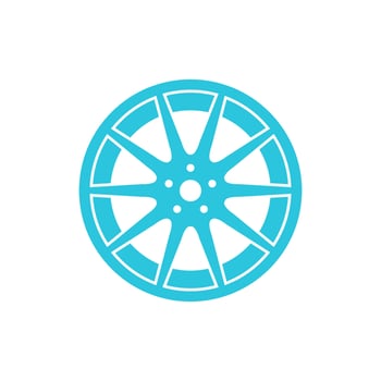 Forged monobloc wheel. Isolated on white background. From blue icon set. vector
