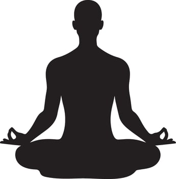 Silhouette Art of Meditating Man Figure Design vector