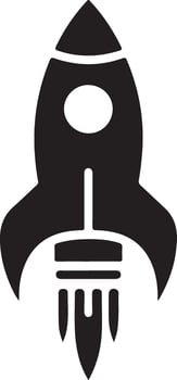 Simple Rocket Icon Silhouettes for Logos vector