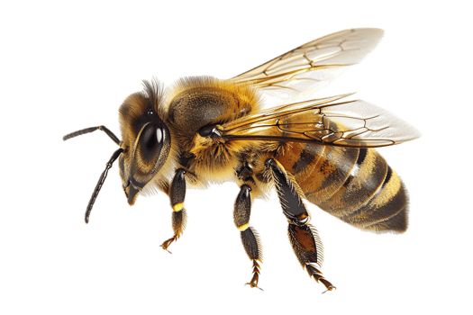 Honey Bee Insect with Transparent Wings. png
