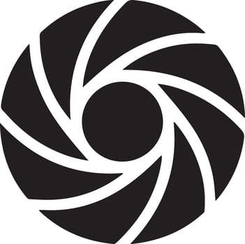 Creative Camera Shutter Icon Illustration Silhouette Designs vector