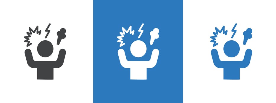 Angry person icon thin line illustration vector