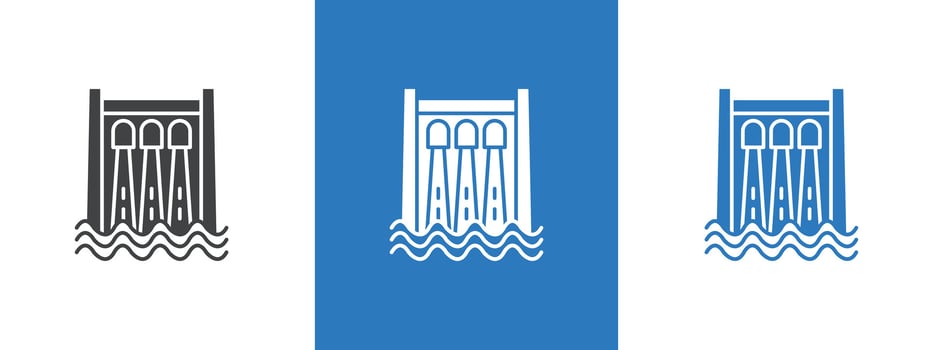Hydroelectric dam icon thin line illustration vector