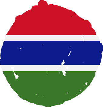 The Gambia flag circle grunge style png