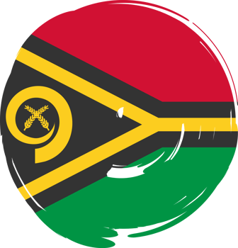 Vanuatu flag circle grunge style png