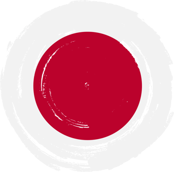 Japan flag circle grunge style png