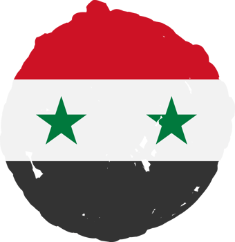 Syria flag circle grunge style png