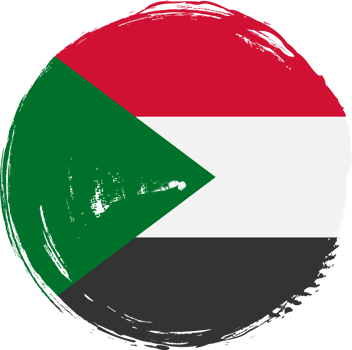 Sudan flag circle grunge style png