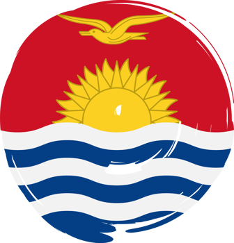 Kiribati flag circle grunge style png