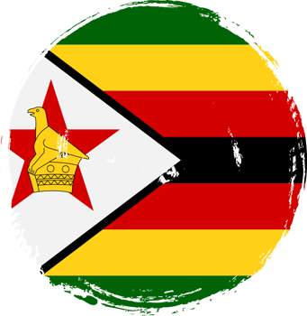 Zimbabwe flag circle grunge style png