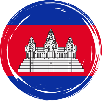 Cambodia flag circle grunge style png