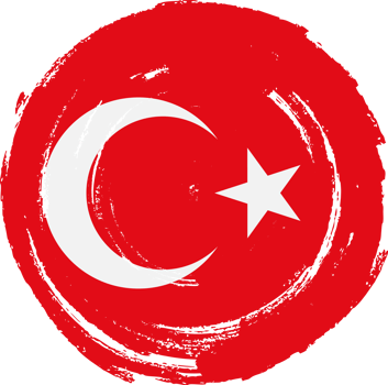 Turkey flag circle grunge style png