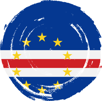 Cape Verde flag circle grunge style png