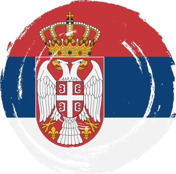 Serbia flag circle grunge style png