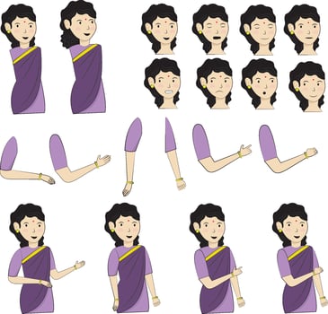 animated women action vector