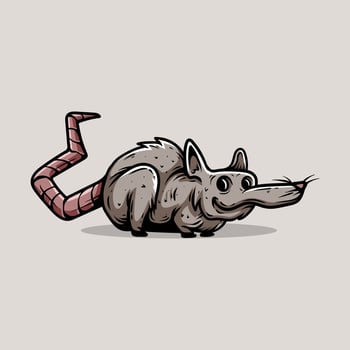 Vintage style colored hand draw of rat cartoon smilling isolated design vector