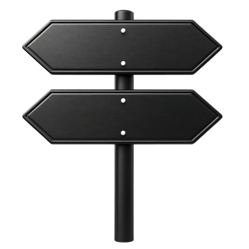 Black directional sign with two arrows pointing in different directions png