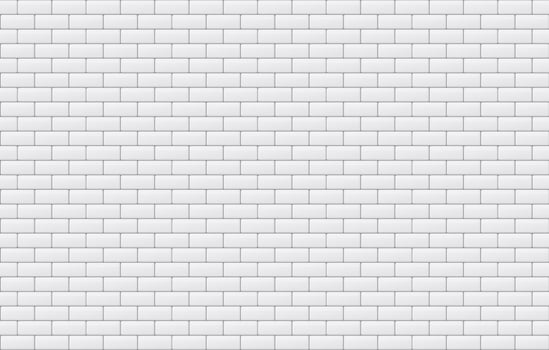 White brick wall background, pattern for interior decoration. vector
